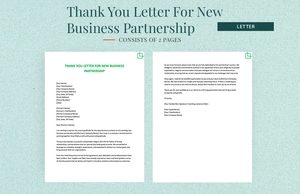 Thank You Letter For New Business Partnership