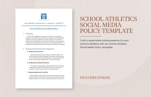 School Athletics Social Media Policy Template