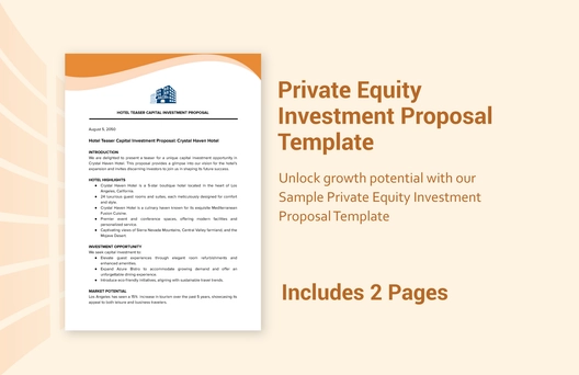 Hotel Teaser Capital Investment Proposal Template