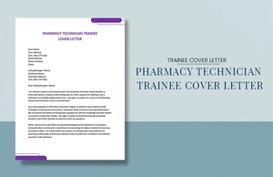 Pharmacy Technician Trainee Cover Letter