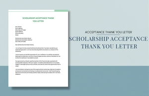 Scholarship Acceptance Thank You Letter