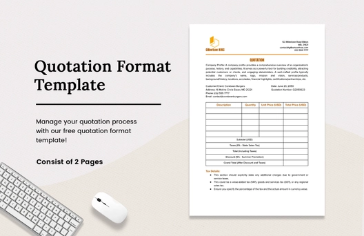 Quotation Format Template