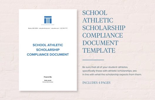 School Athletic Scholarship Compliance Document Template