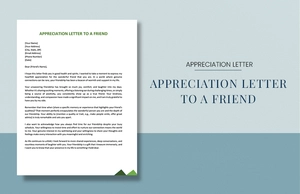 Appreciation Letter To A Friend