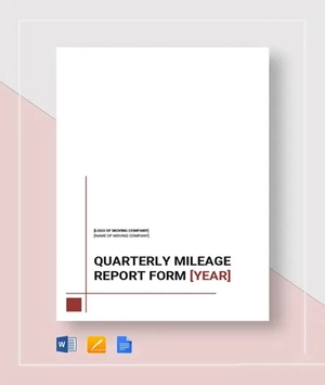 Mileage Report Form Template