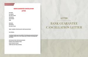 Bank guarantee cancellation letter