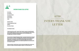 Intern thank you letter