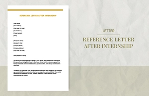 Reference letter after internship