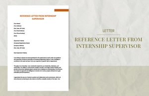 Reference letter from internship supervisor