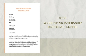 Accounting internship reference letter
