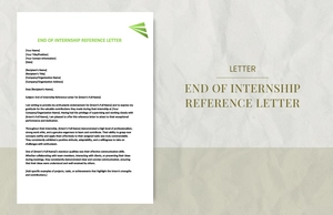 End of internship reference letter