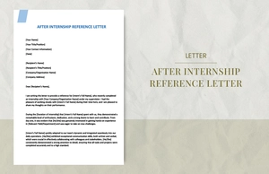 After internship reference letter