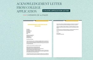 Acknowledgement Letter From College Application