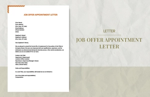 Job offer appointment letter