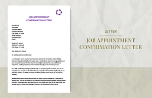 Job appointment confirmation letter