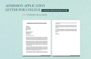 Admission Application Letter For College