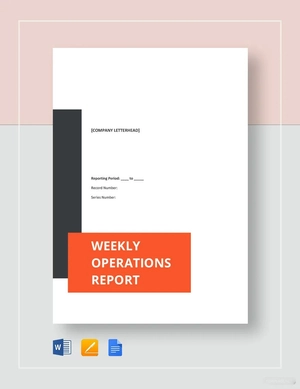 Weekly Operations Report Template