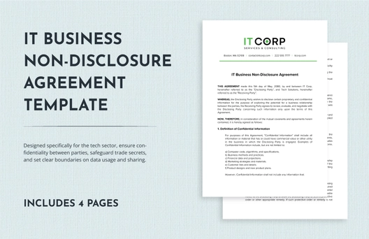 IT Business Non-Disclosure Agreement Template