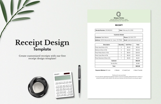 Receipt Design Template