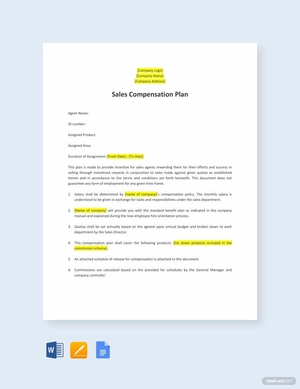 Sample Sales Compensation Plan
