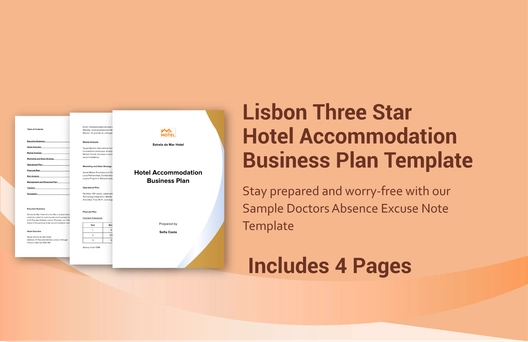 Lisbon Three Star Hotel Accommodation Business Plan Template