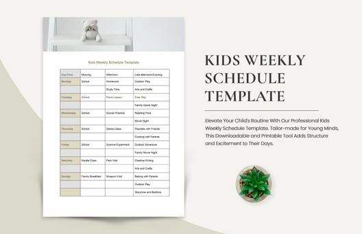 Kids Weekly Schedule Template