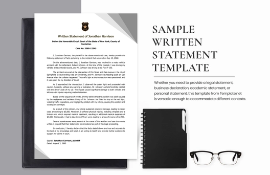 Sample Written Statement Template