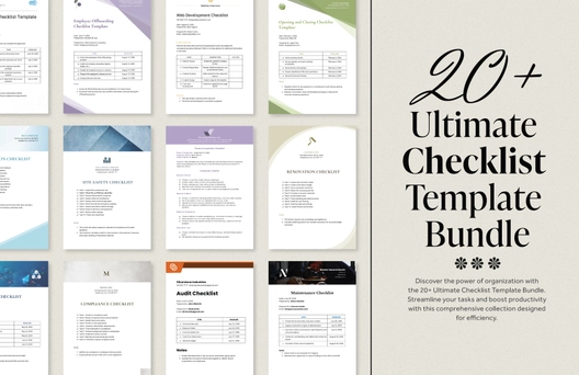 20+ Ultimate Checklist Template Bundle