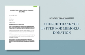 Church Thank You Letter For Memorial Donation Church Thank You Letter For Memorial Donation