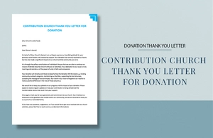Contribution Church Thank You Letter For Donation