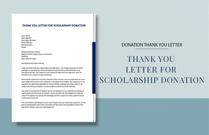 Thank You Letter For Scholarship Donation