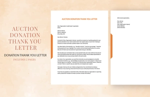 Auction Donation Thank You Letter