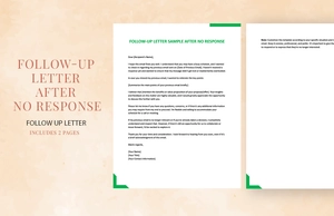 Follow-Up Letter Sample After No Response