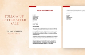 Follow Up Letter After Sale Follow Up Letter After Sale