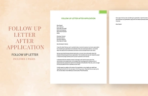 Follow Up Letter After Application