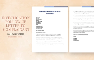 Investigation Follow Up Letter To Complainant Investigation Follow Up Letter To Complainant