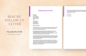 Resume Follow Up Letter