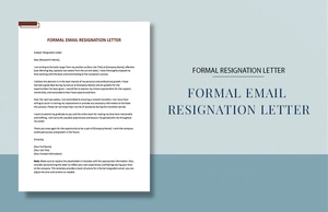 Formal Email Resignation Letter