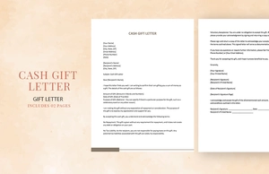 Cash Gift Letter