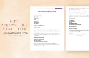 Gift Acknowledgement Letter