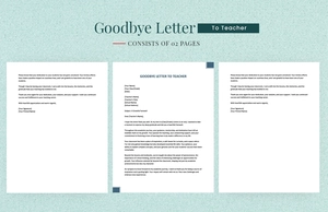 Goodbye Letter To Teacher