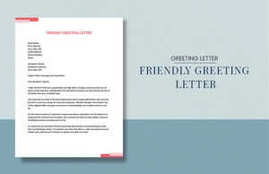 Friendly Greeting Letter