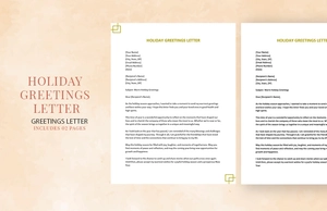 Holiday Greetings Letter