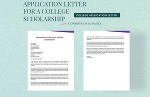 Application Letter For A College Scholarship