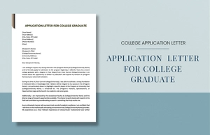 Application Letter For College Graduate