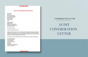 Audit Confirmation Letter