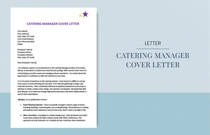Catering manager cover letter Catering manager cover letter