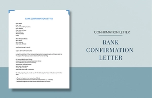 Bank Confirmation Letter