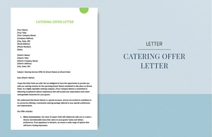 Catering offer letter Catering offer letter