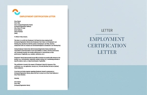Employment certification letter